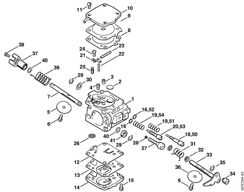 STIHL Screw OEM 42211227100 technical drawing position 38