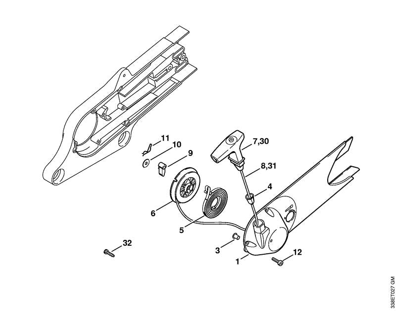 STIHL Rewind spring OEM 42231900600 technical drawing position 5