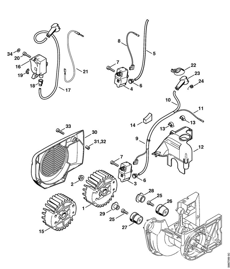 STIHL Ignition module OEM 42234001303 technical drawing position 3