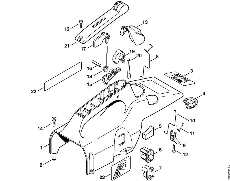 STIHL Switch shaft OEM 42231820900 technical drawing position 19