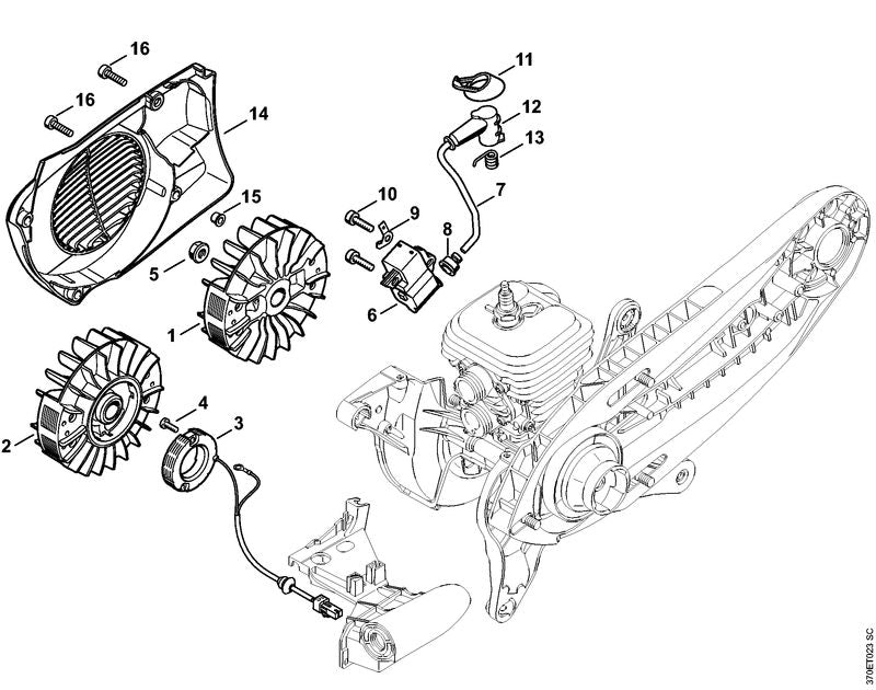 STIHL Flywheel OEM 42384001201 technical drawing position 2