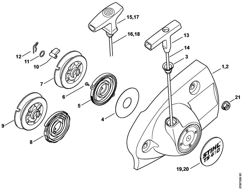 STIHL Rewind spring OEM 42241900600 technical drawing position 5