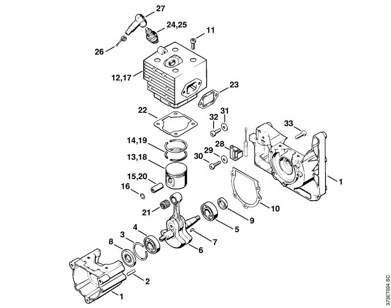STIHL Piston ring Ø 41x1.5 mm OEM 42030343000 technical drawing position 14