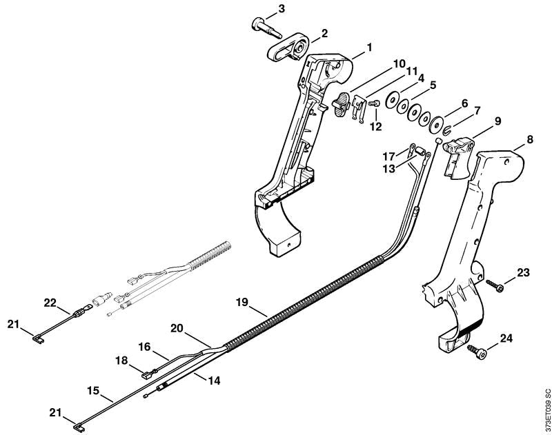 STIHL Throttle cable OEM 42031801111 technical drawing position 14