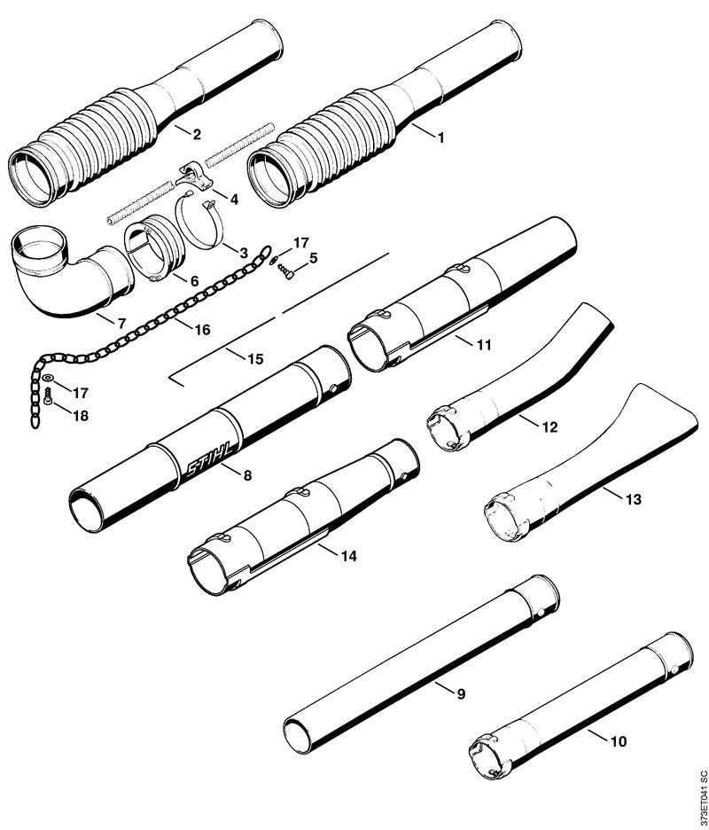 STIHL Round nozzle straight OEM 42037086306 technical drawing position 11