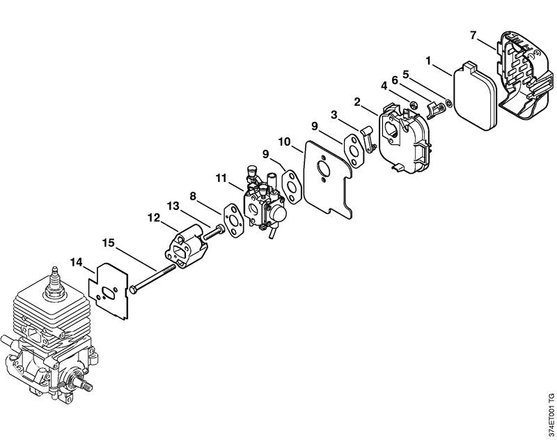STIHL Choke shutter OEM 42291413800 technical drawing position 6