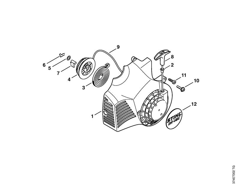 STIHL Rewind spring OEM 42281900600 technical drawing position 3