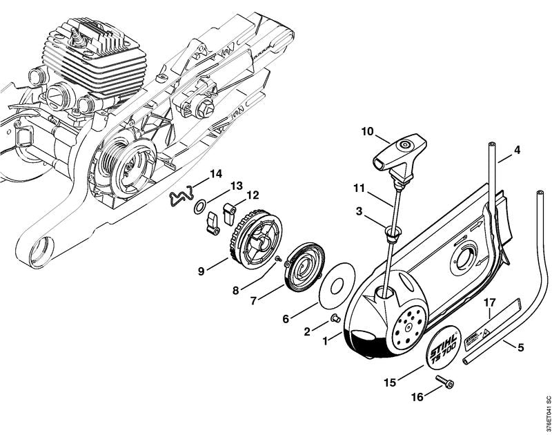 STIHL Model plate TS 700 OEM 42249671500 technical drawing position 15