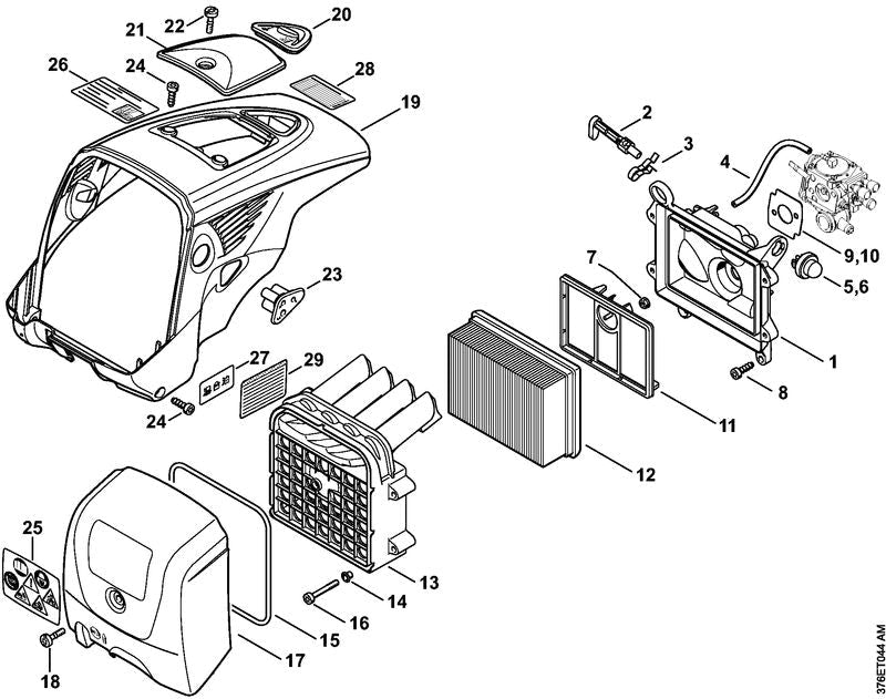STIHL Gasket OEM 42241490500 technical drawing position 15