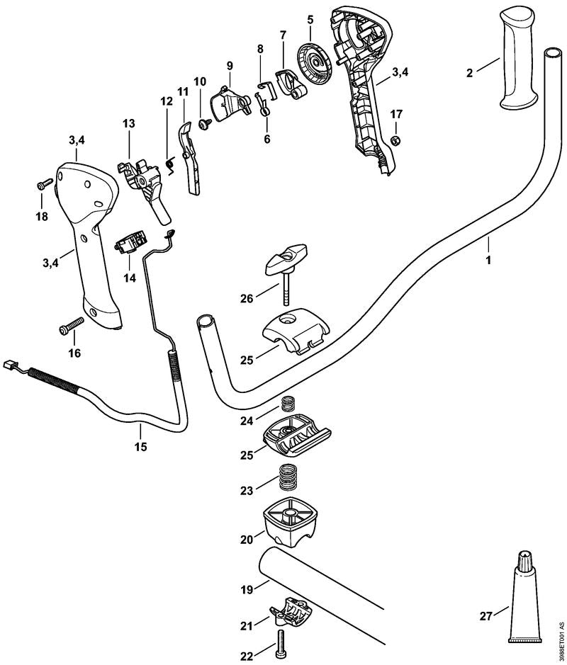 STIHL Tommy screw OEM 41287907501 technical drawing position 26