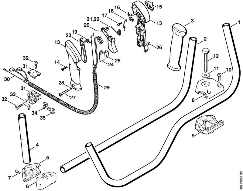 STIHL Clamp, base OEM 41167910605 technical drawing position 9