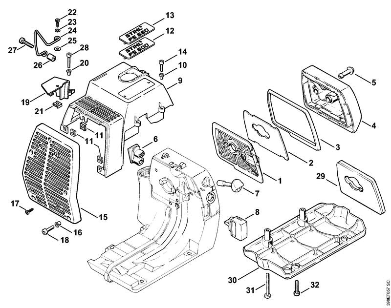 STIHL Gasket OEM 41161490500 technical drawing position 3