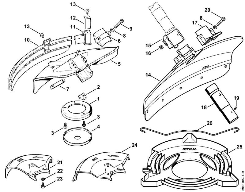 STIHL Shield assy. OEM 41160071023 technical drawing position -1