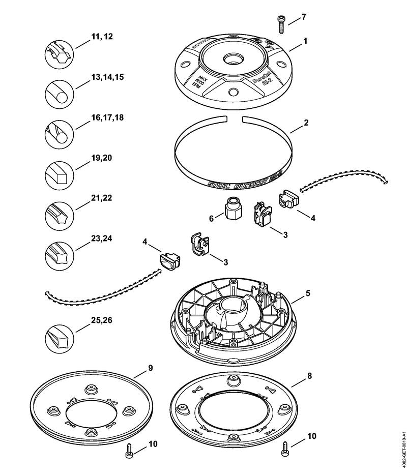 STIHL Sleeve OEM 40027138304 technical drawing position 4