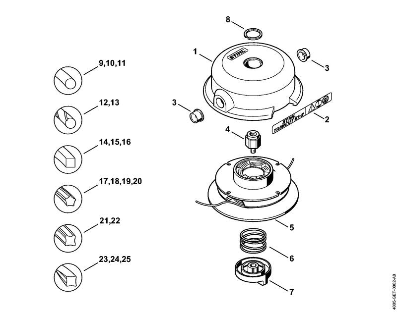 STIHL Collar screw M14x1.5 l/h thread OEM 40057136500 technical drawing position 4