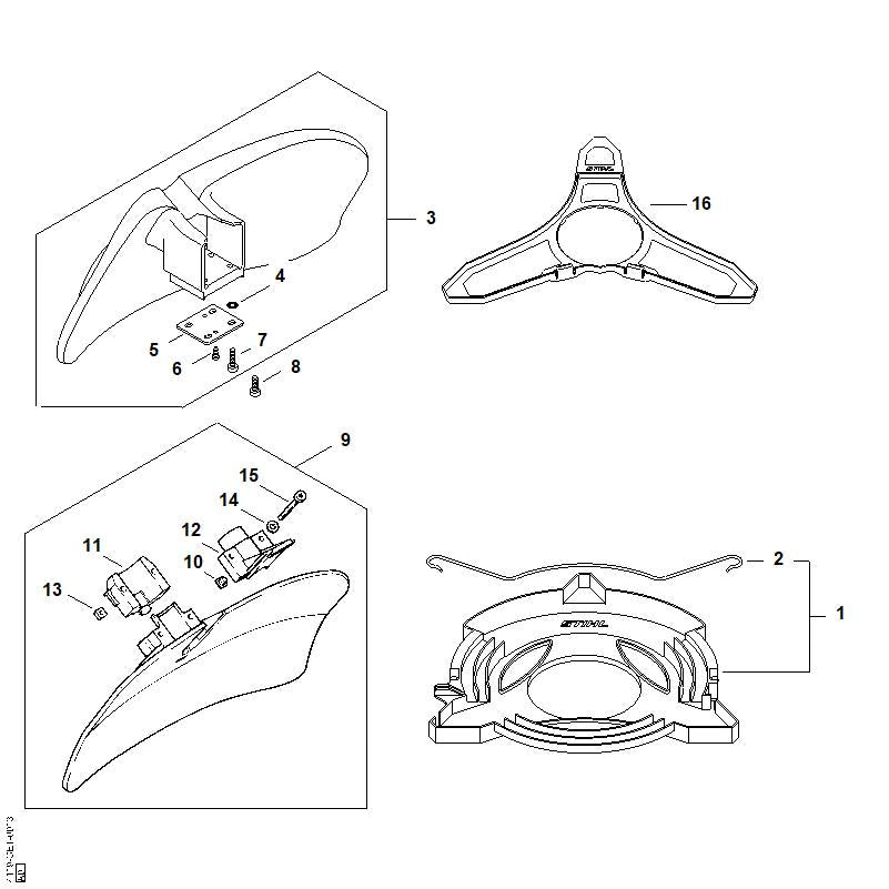 STIHL Transport guard OEM 41477173000 technical drawing position 16