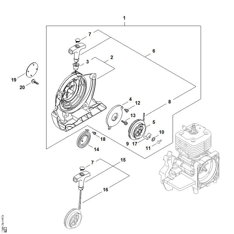 STIHL Model plate FS 450 OEM 41289671506 technical drawing position 19