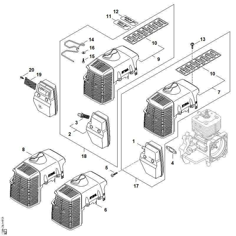 STIHL Shroud OEM 41280840909 technical drawing position 6