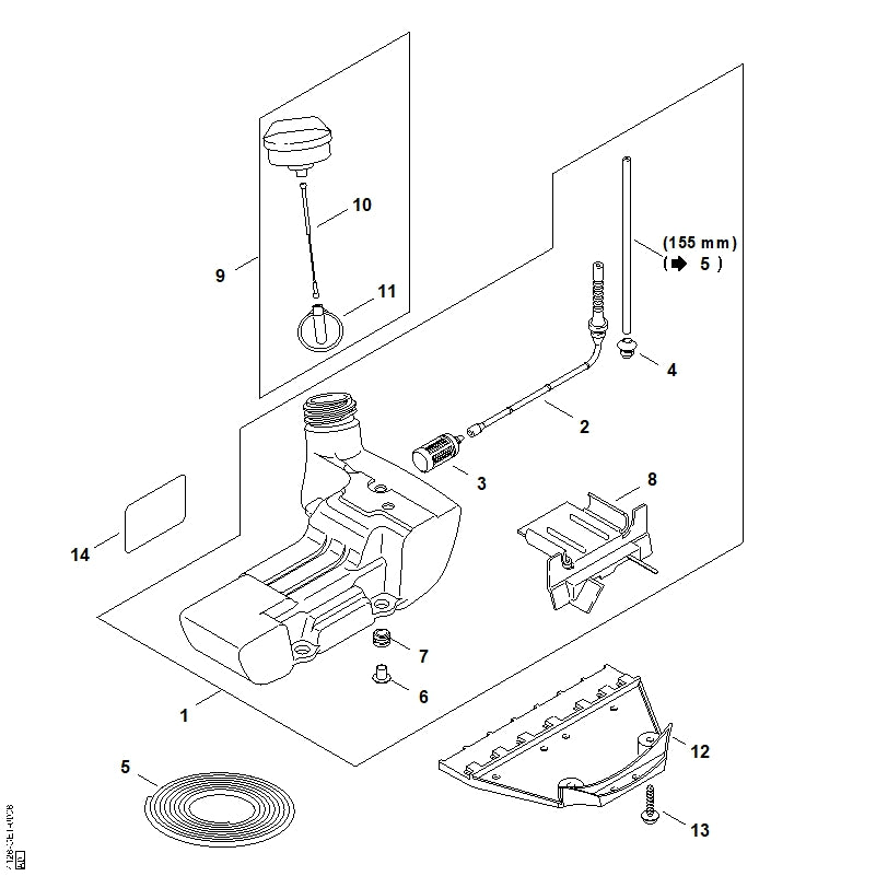 STIHL Hose OEM 41283580800 technical drawing position 2