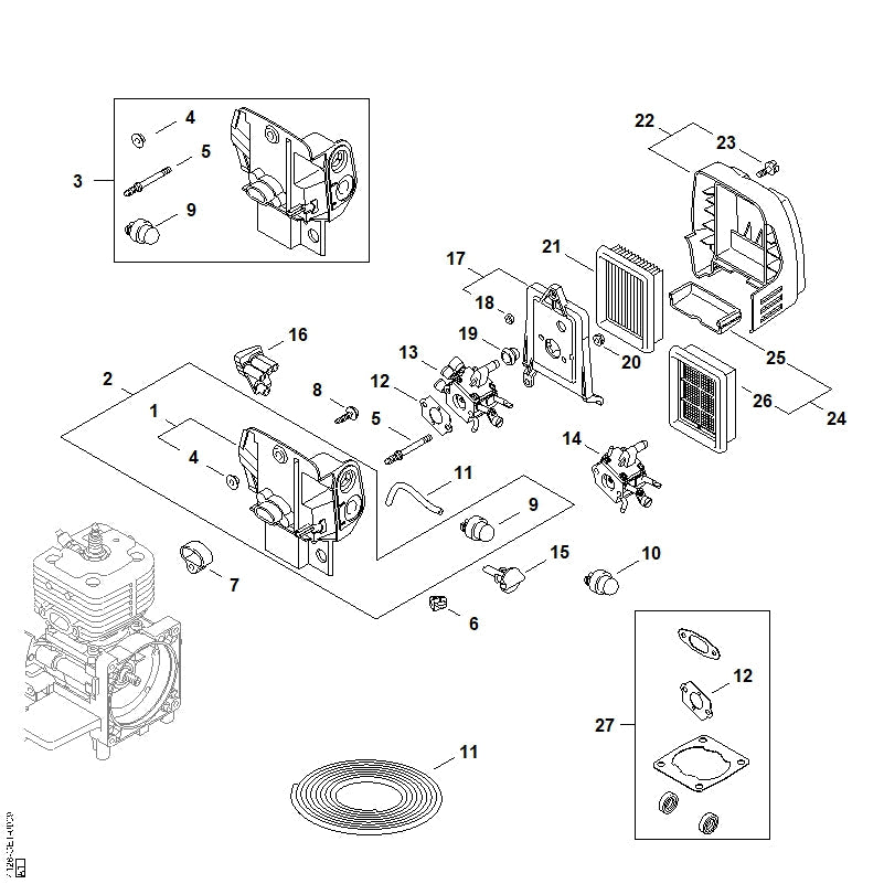 STIHL Grommet OEM 41281237501 technical drawing position 16