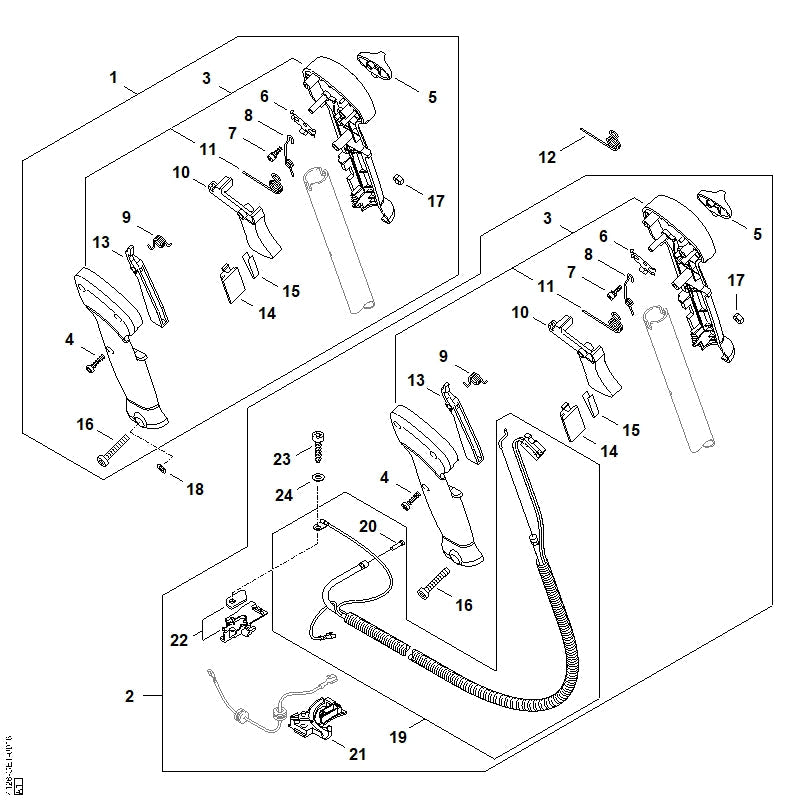 STIHL Handle, right OEM 41287900304 technical drawing position 3
