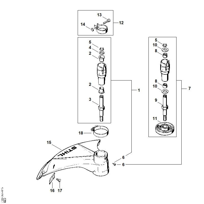 STIHL Drive shaft OEM 41306402200 technical drawing position 3