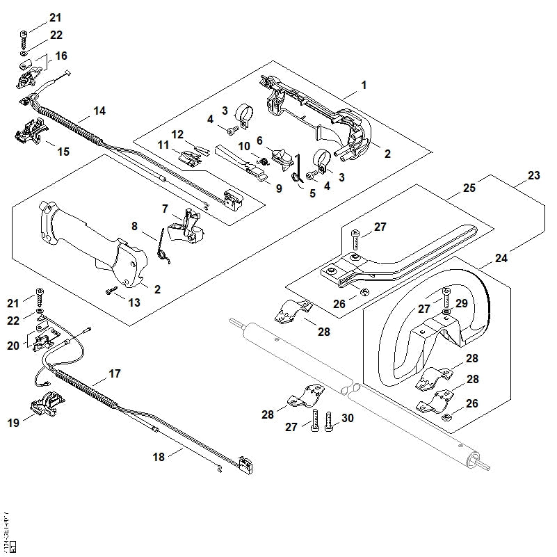 STIHL Throttle cable OEM 41341801103 technical drawing position 17