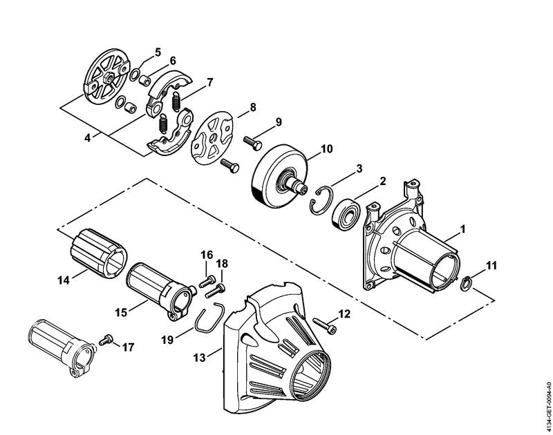 STIHL Clutch housing OEM 41341600601 technical drawing position 1