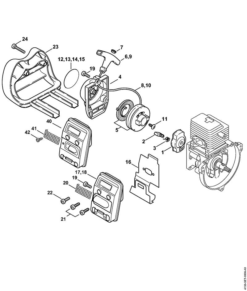 STIHL Model plate HT 75 OEM 41389671503 technical drawing position 14