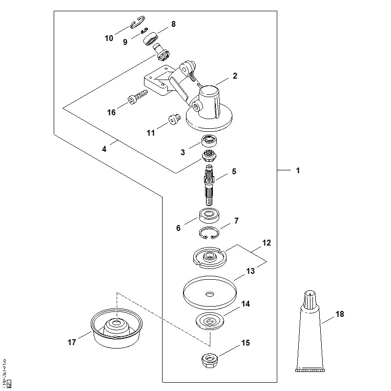 STIHL Drive shaft OEM 41406420601 technical drawing position 5