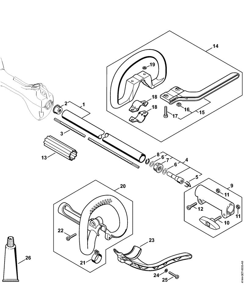 STIHL Loop handle OEM 41447903402 technical drawing position 20