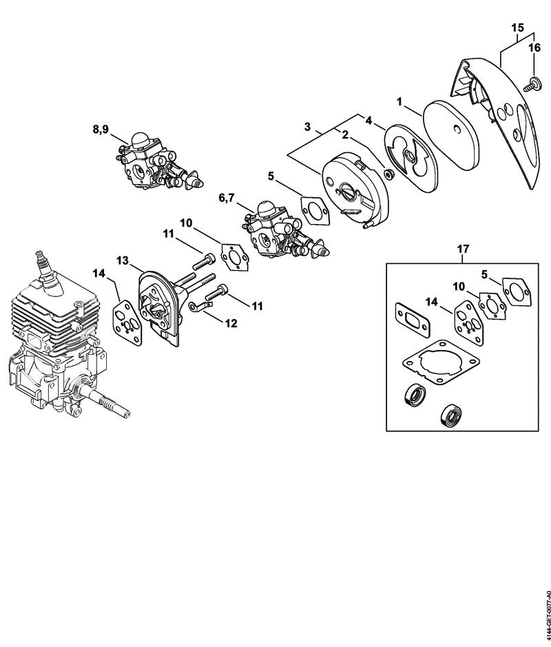 STIHL Carburetor C1M-S207A OEM 41441200603 technical drawing position 8