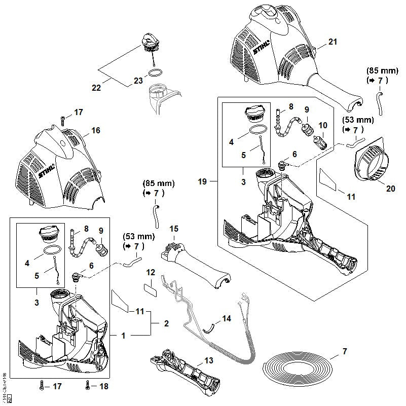 STIHL Support OEM 41441822100 technical drawing position 14