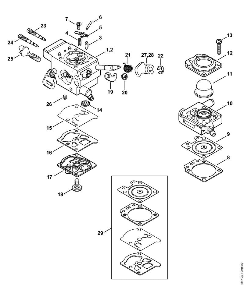 STIHL Low speed screw OEM 41471226801 technical drawing position 24