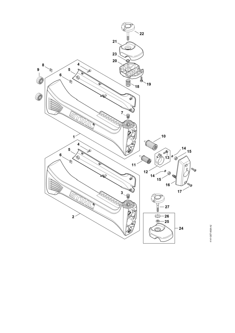 STIHL AV housing OEM 41477900903 technical drawing position 2