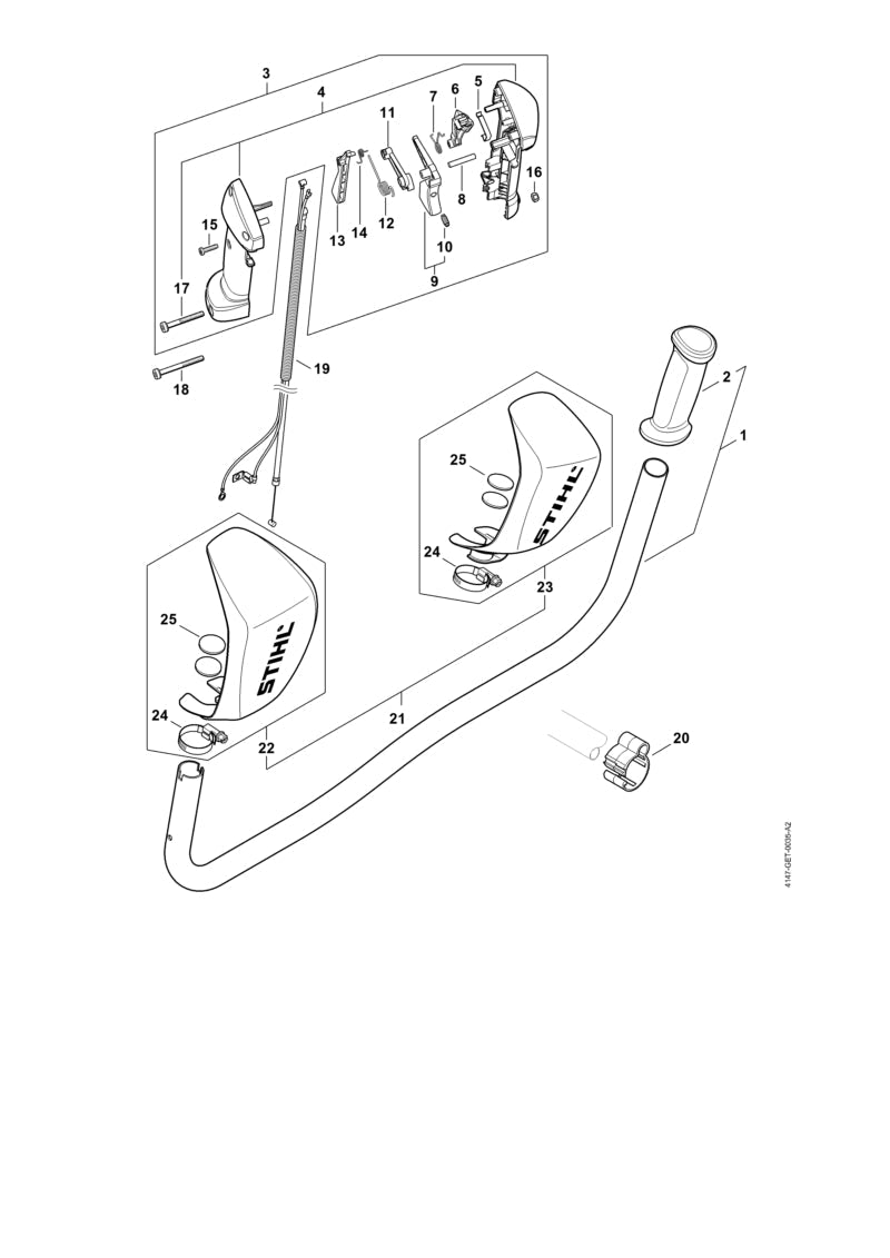 STIHL Handle OEM 41477900305 technical drawing position 4