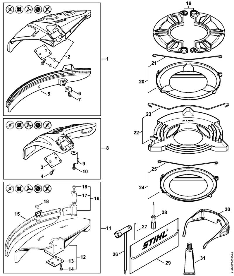 STIHL Deflector OEM 41807108106 technical drawing position 2