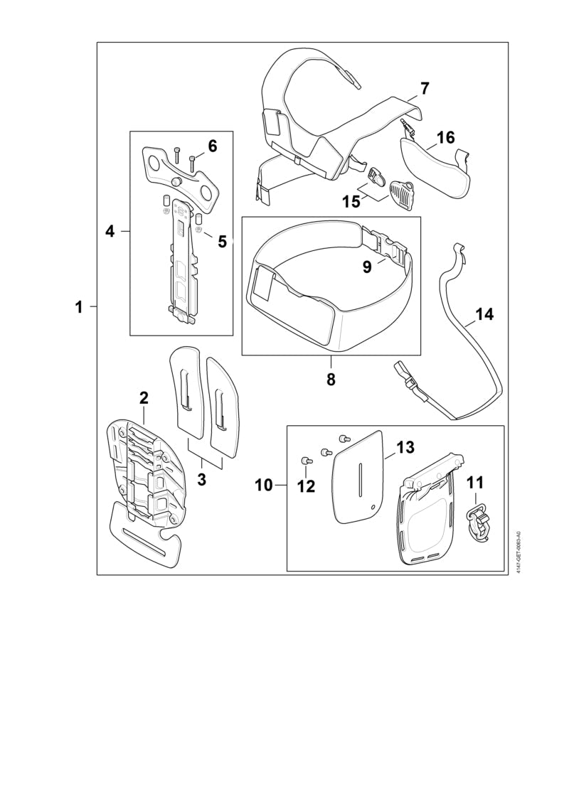 STIHL Shoulder plate OEM 00008300100 technical drawing position 4