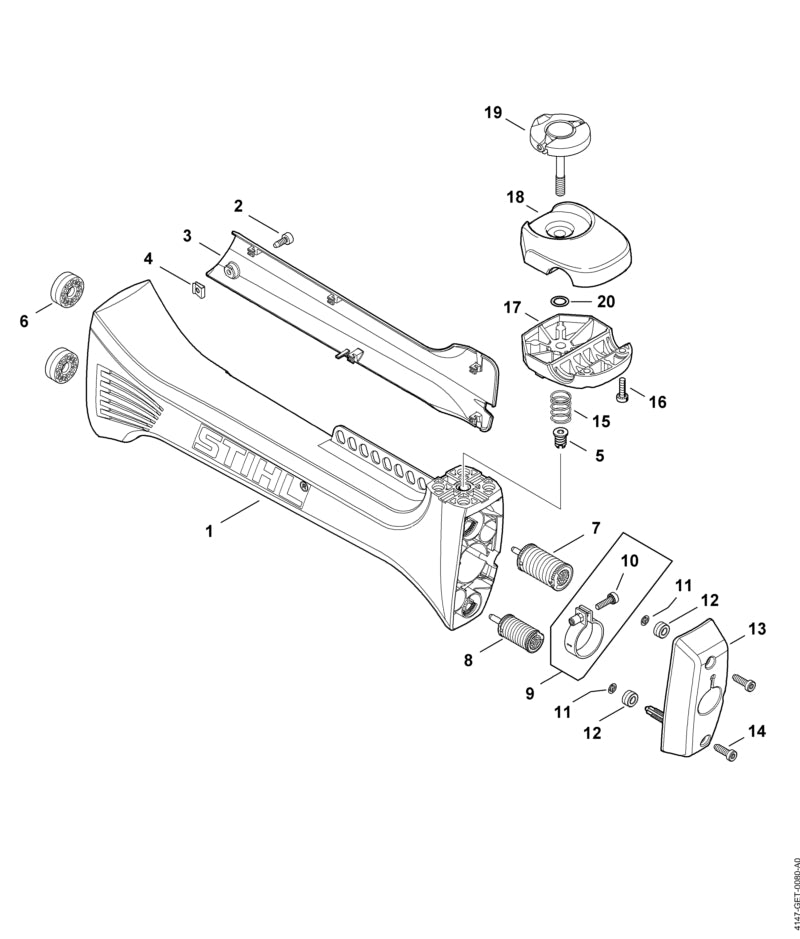 STIHL Rubber buffer OEM 41477929301 technical drawing position 6