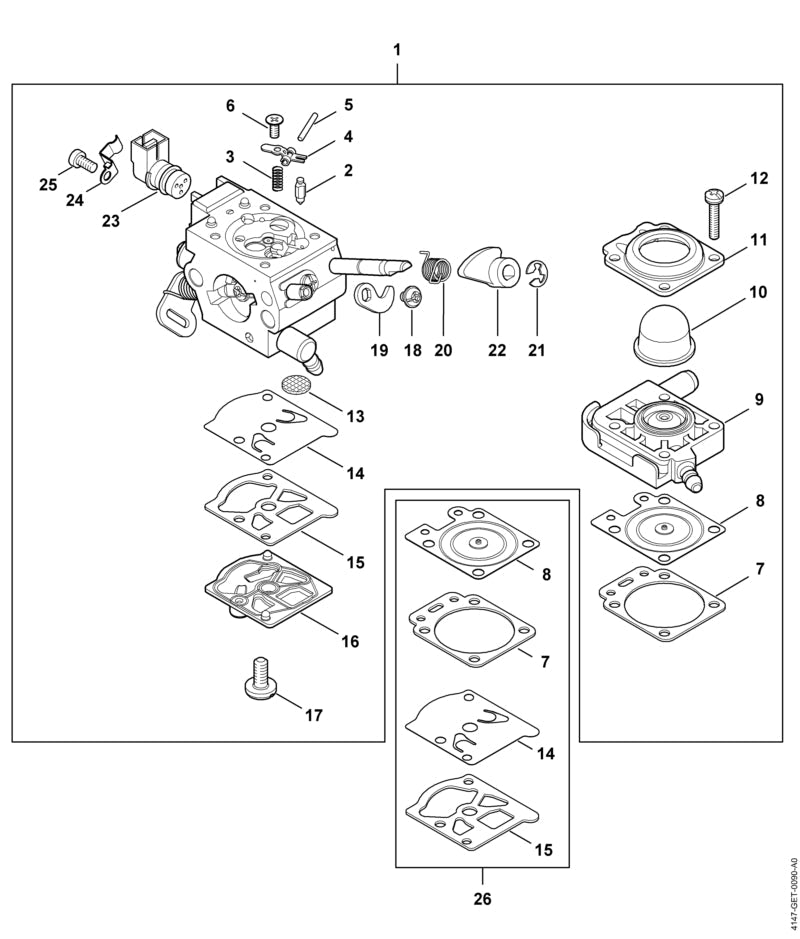 STIHL Lever OEM 41471216603 technical drawing position 22