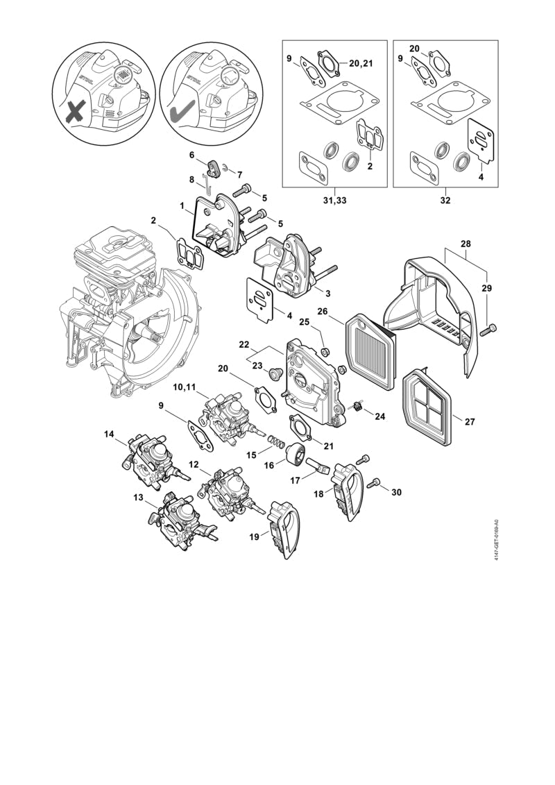 STIHL Gasket OEM 41471290900 technical drawing position 4