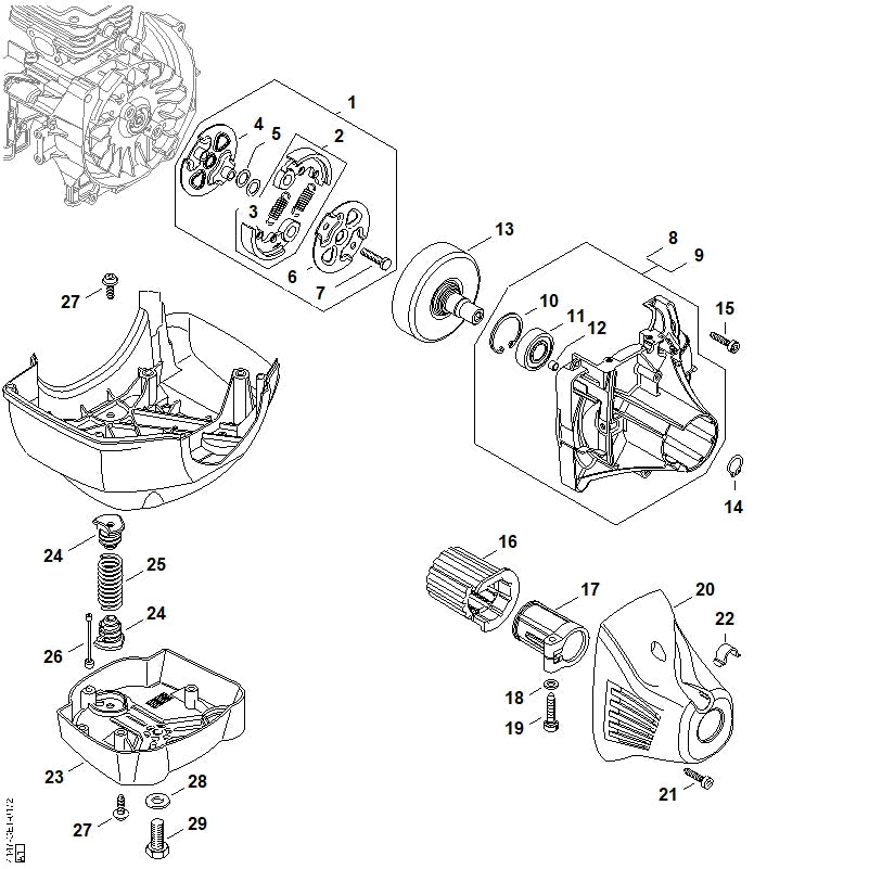STIHL Support plate OEM 41477925901 technical drawing position 23