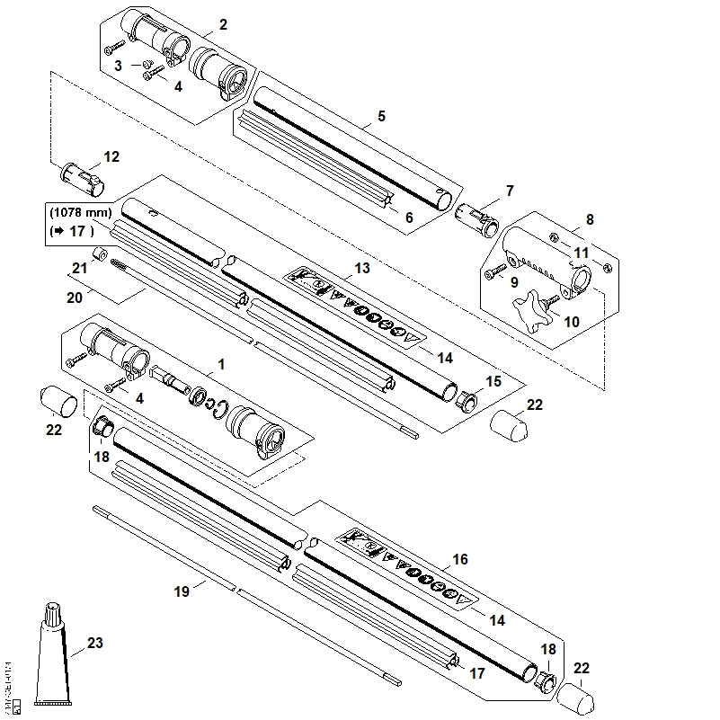 STIHL Tommy screw OEM 41397907500 technical drawing position 10