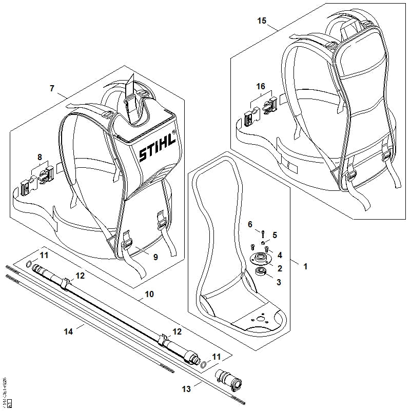 STIHL Retainer OEM 41321822100 technical drawing position 12