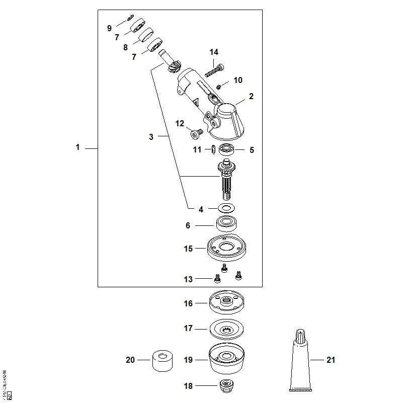 STIHL Gear head OEM 41476400113 technical drawing position 1