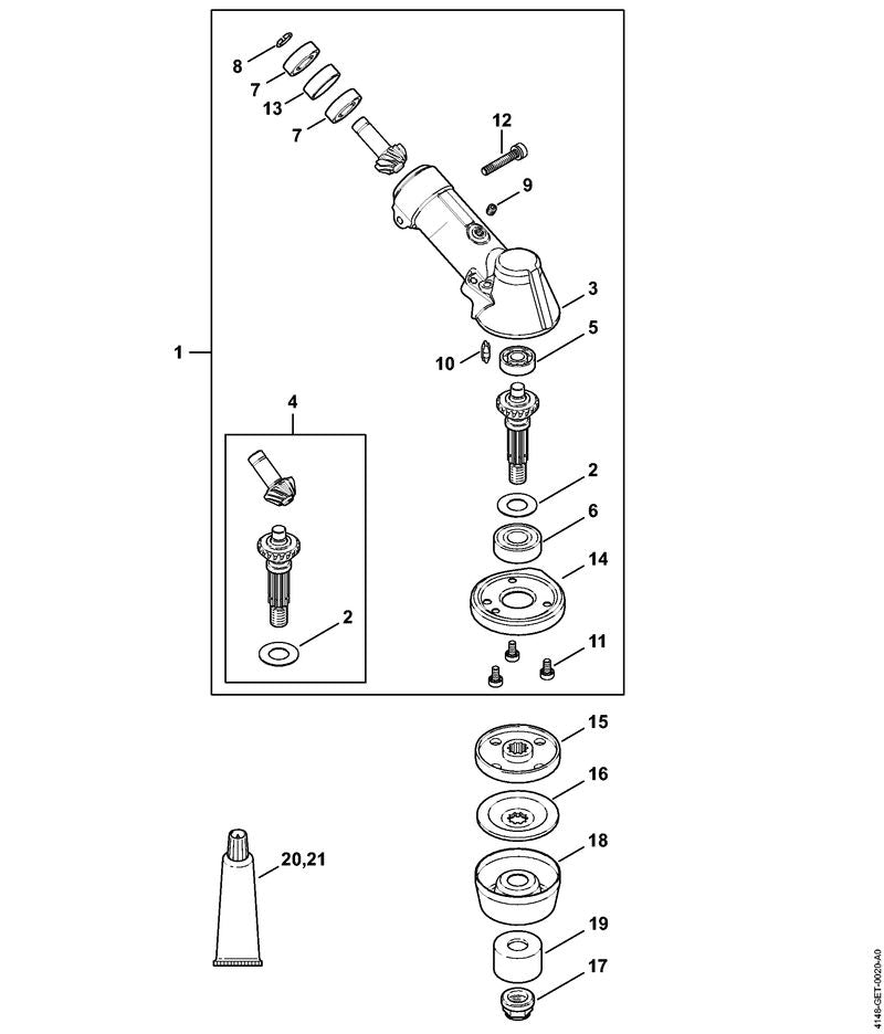 STIHL Gear housing OEM 41476410310 technical drawing position 3