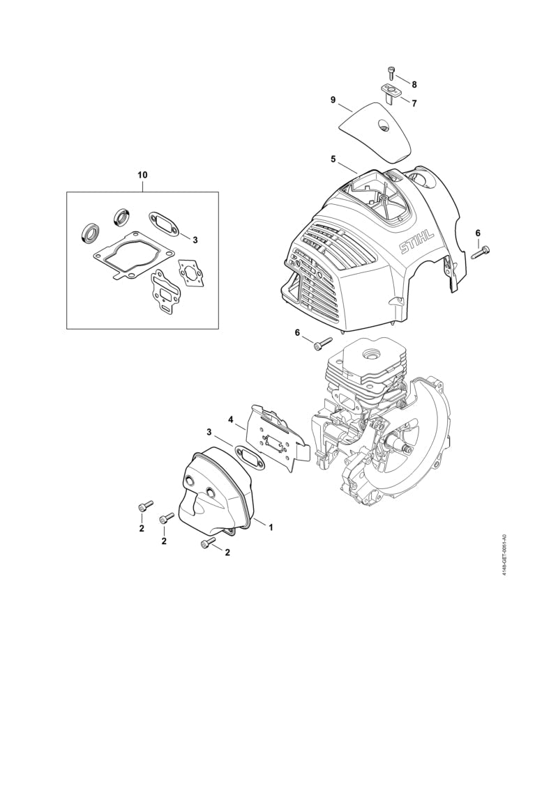 STIHL Shroud OEM 41480801603 technical drawing position 5