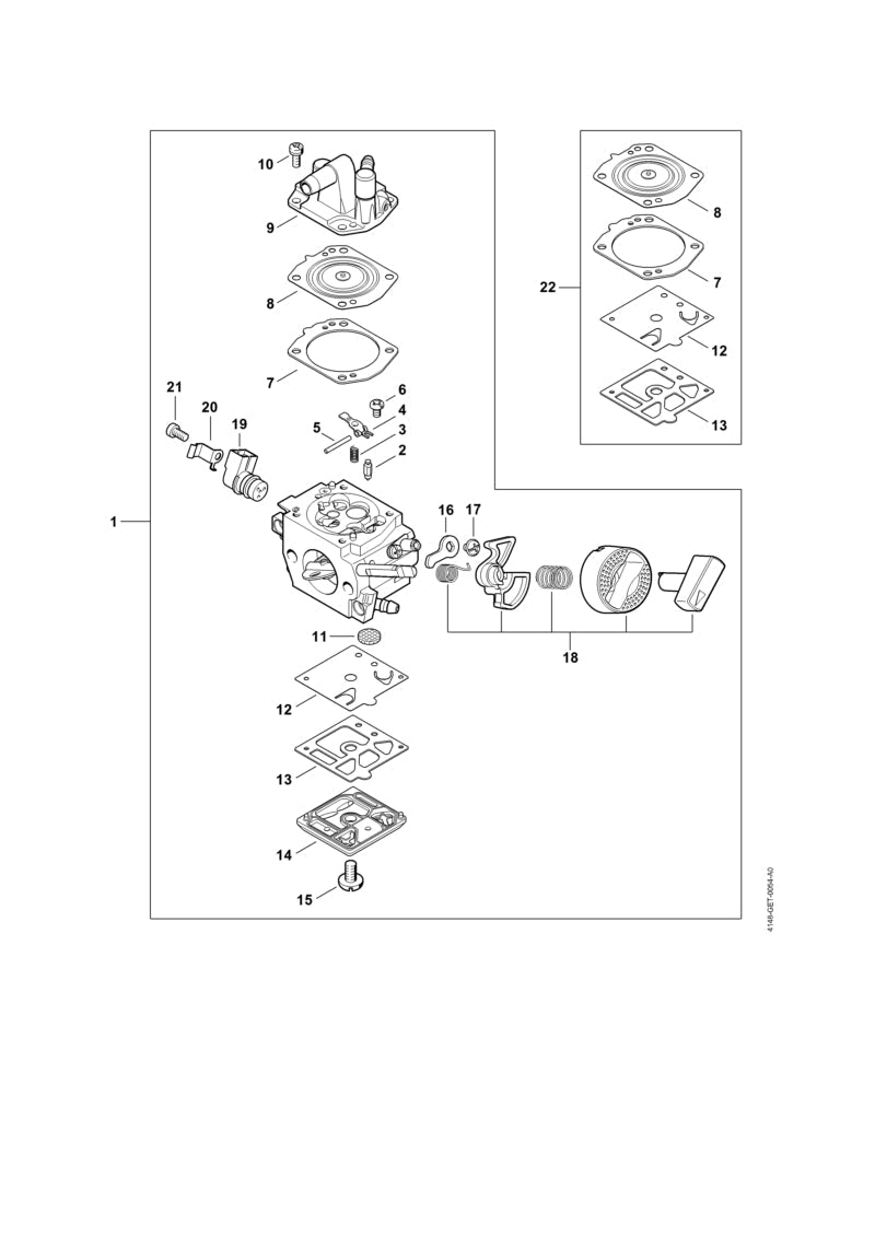 STIHL Pump cover OEM 41481250200 technical drawing position 14