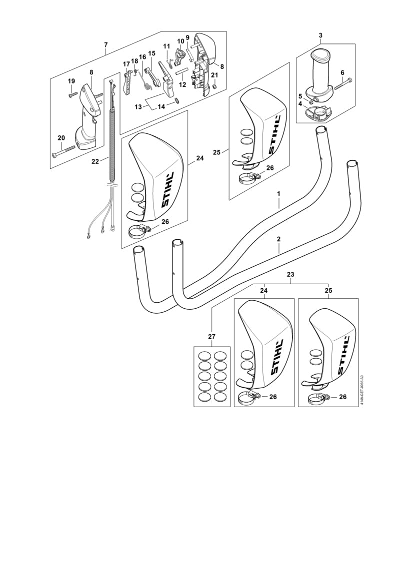 STIHL Handle OEM 41477900300 technical drawing position 3