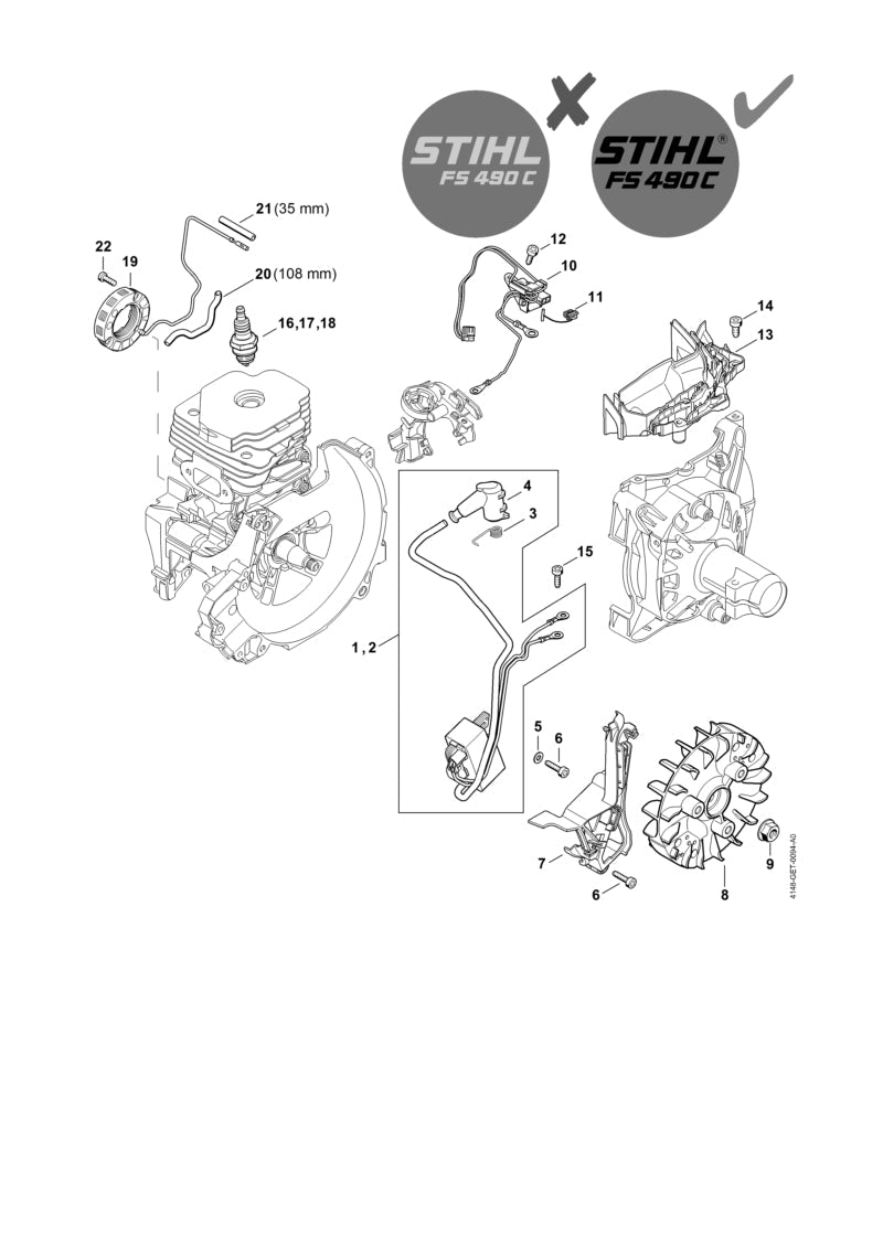 STIHL Generator OEM 41484043500 technical drawing position 19